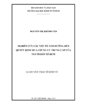 Yếu tố ảnh hưởng đến quyết định mua chung cư TP.HCM