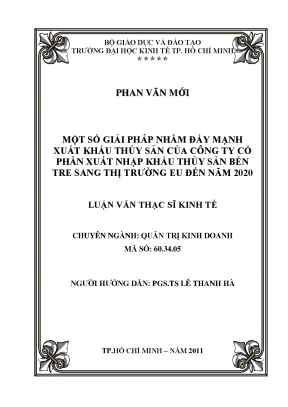 Giải pháp đẩy mạnh xuất khẩu thủy sản sang EU 2020
