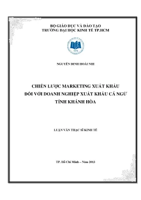 Chiến lược marketing xuất khẩu cá ngừ Khánh Hòa