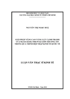Nâng cao năng lực cạnh tranh ngân hàng TMCP Sài Gòn