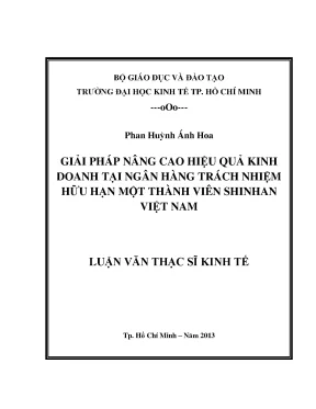 Giải pháp nâng cao hiệu quả kinh doanh ngân hàng Shinhan