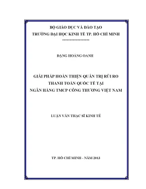 Giải pháp quản trị rủi ro thanh toán quốc tế tại ngân hàng