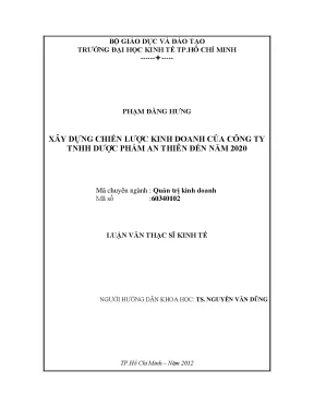 Chiến lược kinh doanh Dược phẩm An Thiên đến 2020