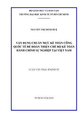 Hoàn thiện kế toán hành chính sự nghiệp tại Việt Nam