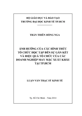 Ảnh hưởng tổ chức học tập đến doanh nghiệp may mặc