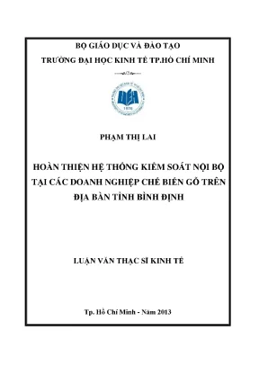 Hoàn thiện hệ thống kiểm soát nội bộ doanh nghiệp gỗ