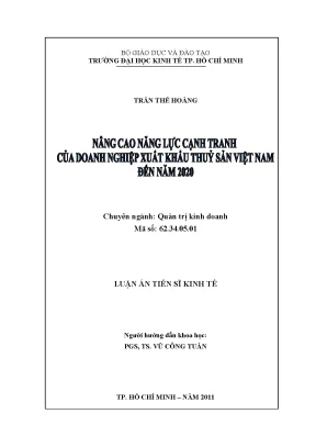 Nâng cao năng lực cạnh tranh doanh nghiệp thủy sản Việt Nam