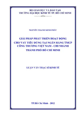 Giải pháp cho vay tiêu dùng tại ngân hàng TMCP Công Thương