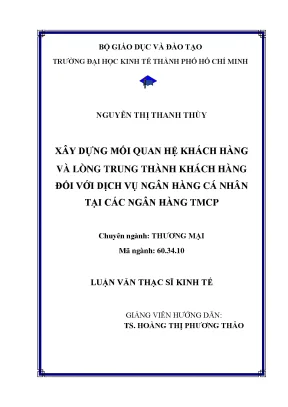 Xây dựng mối quan hệ và lòng trung thành khách hàng ngân