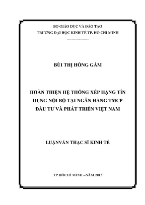 Hoàn thiện hệ thống xếp hạng tín dụng nội bộ tại BIDV