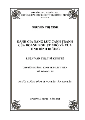 Đánh giá năng lực cạnh tranh doanh nghiệp nhỏ Bình Dương