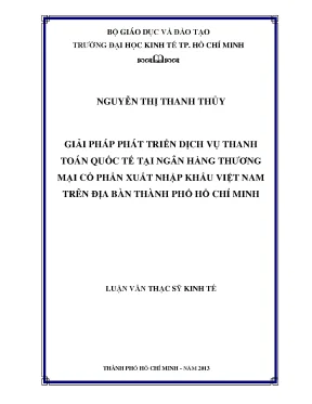 Giải pháp phát triển dịch vụ thanh toán quốc tế tại Eximbank