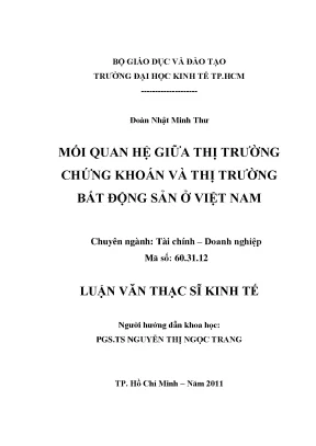 Mối quan hệ giữa thị trường chứng khoán và bất động sản