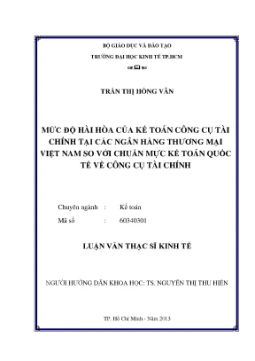 Hài hòa kế toán công cụ tài chính tại ngân hàng Việt Nam
