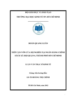 Tiếp cận vốn cho hộ nghèo tại ngân hàng chính sách