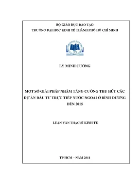 Giải pháp thu hút FDI tại Bình Dương đến 2015