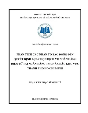 Phân tích nhân tố quyết định dịch vụ ngân hàng điện tử