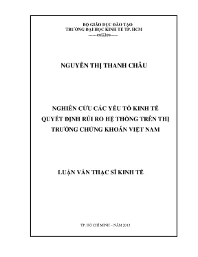Yếu tố kinh tế ảnh hưởng rủi ro hệ thống thị trường