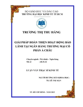 Giải pháp hoàn thiện bảo lãnh ngân hàng Á Châu