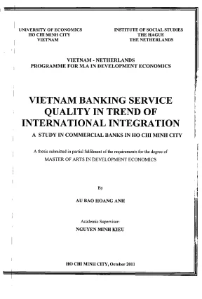 Chất lượng dịch vụ ngân hàng Việt Nam trong hội nhập quốc tế