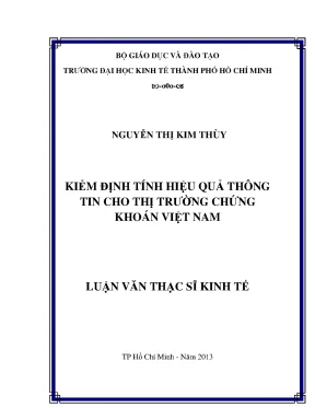 Kiểm định hiệu quả thông tin thị trường chứng khoán VN