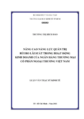 Quản trị rủi ro lãi suất tại ngân hàng TMCP Ngoại thương