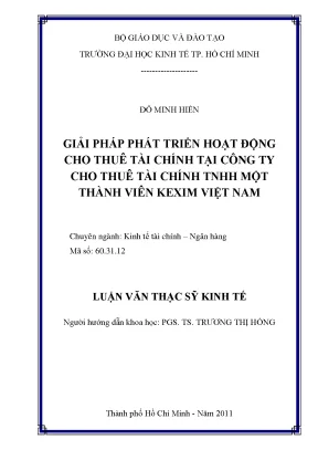 Giải pháp phát triển cho thuê tài chính Kexim Việt Nam