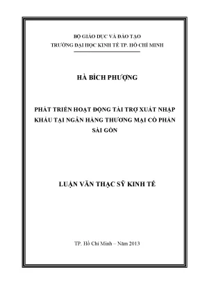 Phát triển tài trợ xuất nhập khẩu tại ngân hàng SCB