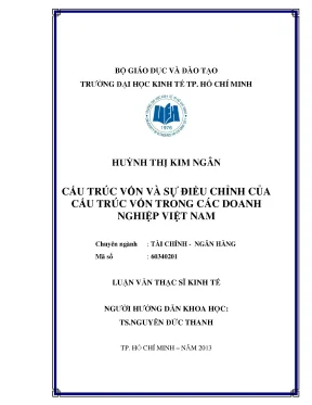 Cấu trúc vốn doanh nghiệp Việt Nam: Nghiên cứu và điều chỉnh