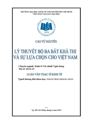 Lý thuyết bộ ba bất khả thi và lựa chọn cho Việt Nam