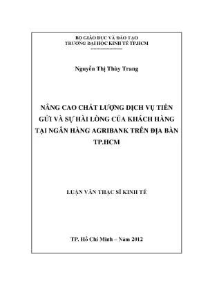 Nâng cao chất lượng dịch vụ tiền gửi tại Agribank
