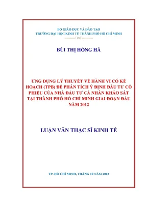 Phân Tích Ý Định Đầu Tư Cổ Phiếu Tại TP.HCM 2012