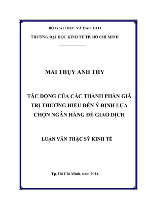 Tác động giá trị thương hiệu đến lựa chọn ngân hàng