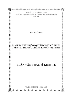 Giải pháp xây dựng quyền chọn cổ phiếu tại Việt Nam