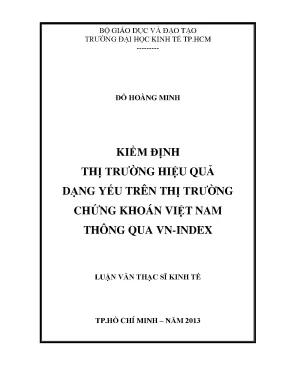 Kiểm định thị trường chứng khoán Việt Nam qua VN-Index