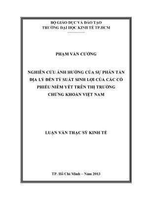Ảnh hưởng của phân tán địa lý đến lợi nhuận cổ phiếu