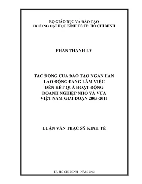 Tác động đào tạo ngắn hạn đến doanh nghiệp nhỏ Việt Nam