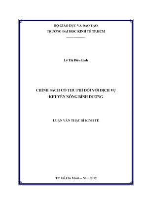 Chính sách thu phí dịch vụ khuyến nông Bình Dương