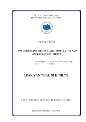Hoàn thiện chính sách tỷ giá hối đoái Việt Nam ổn định