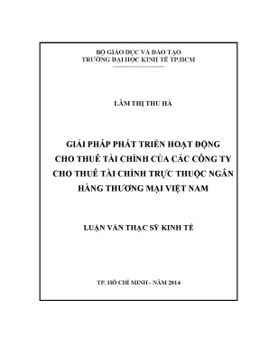 Giải pháp phát triển cho thuê tài chính tại Việt Nam