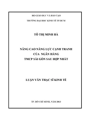 Nâng cao năng lực cạnh tranh ngân hàng TMCP Sài Gòn sau