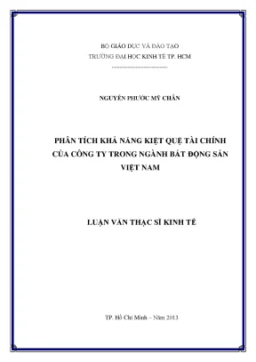 Phân Tích Kiệt Quệ Tài Chính Ngành Bất Động Sản Việt Nam