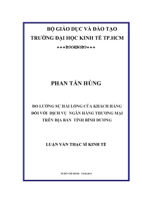 Đo lường sự hài lòng khách hàng ngân hàng Bình Dương