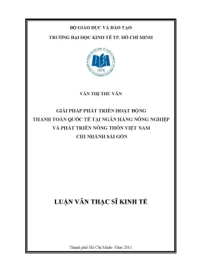 Giải pháp phát triển thanh toán quốc tế tại Agribank Sài Gòn