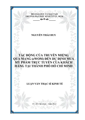 Tác động eWOM đến mua mỹ phẩm trực tuyến tại HCM