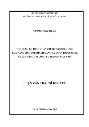 Kế toán quản trị và khả năng sinh lợi khách hàng