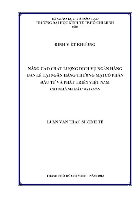 Nâng cao chất lượng dịch vụ ngân hàng bán lẻ BIDV Bắc