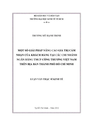 Giải pháp nâng cao giá trị cảm nhận khách hàng ngân hàng