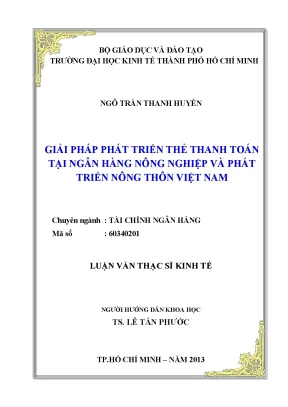 Giải pháp phát triển thẻ thanh toán tại Agribank Việt Nam