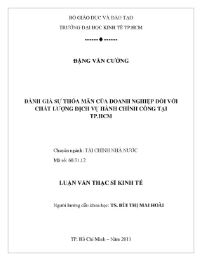 Đánh giá sự thỏa mãn doanh nghiệp với dịch vụ hành chính 